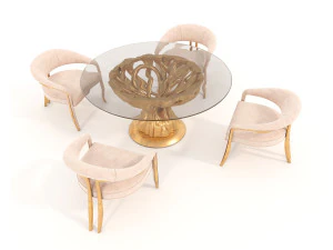 Modern Dining Table and Chairs 39 3D Model