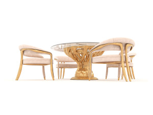 Modern Dining Table and Chairs 39 3D Модель