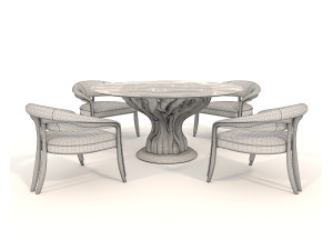 Modern Dining Table and Chairs 39 3D Модель