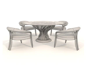Modern Dining Table and Chairs 39 3D Model