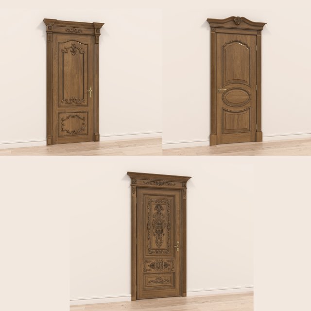 Classic Door Collection 5 3D 模型 .c4d .max .obj .3ds .fbx .stl .blend