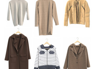 Clothing on Hanger 10 Model 3D