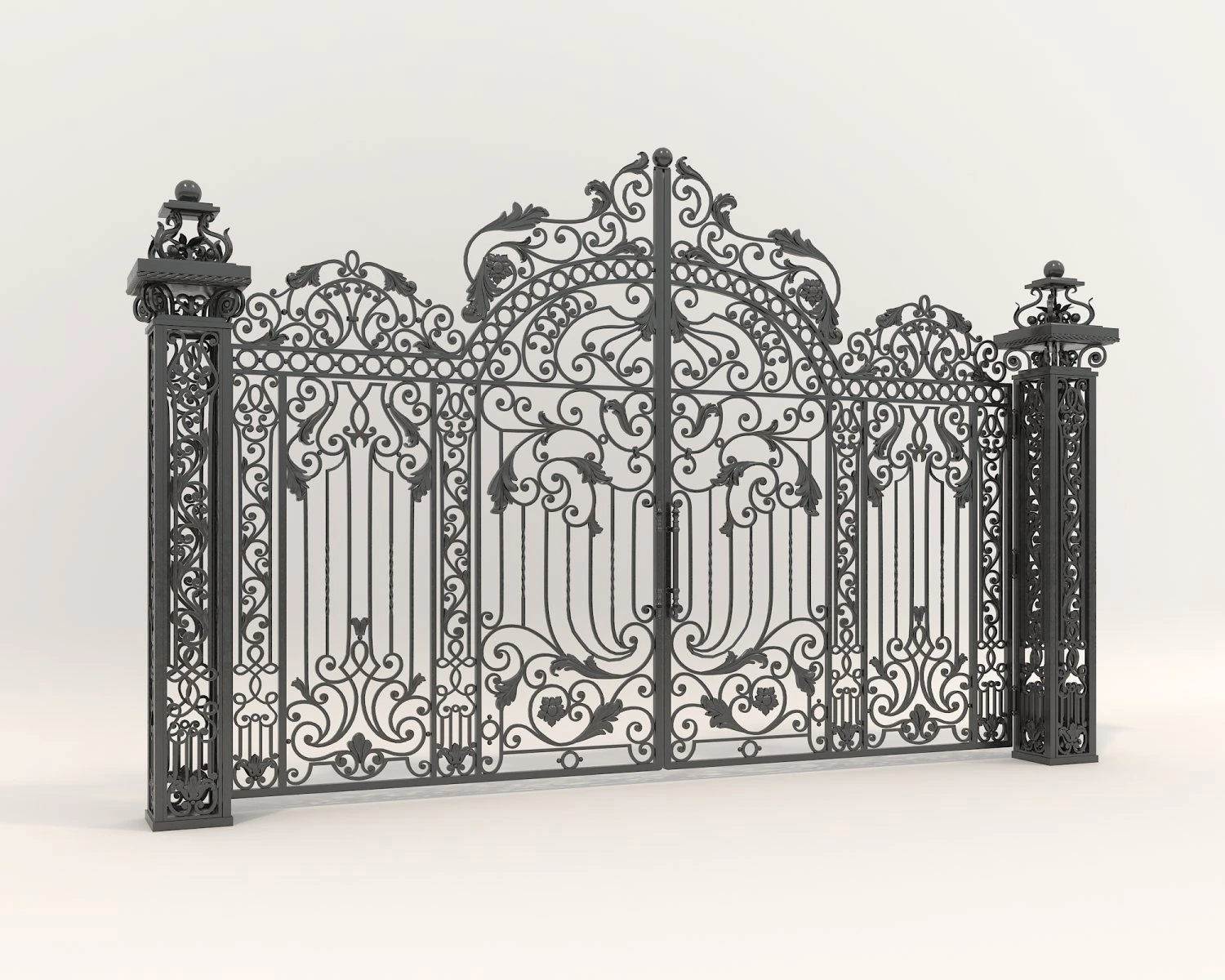 Classic European style Mansion Gate 6 3D Model .c4d .max .obj .3ds .fbx .stl .blend 