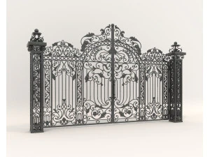 Mansion Gate 6 de estilo europeu cl&aacute;ssico Modelo 3D