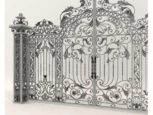 Classic European style Mansion Gate 6 3D Model