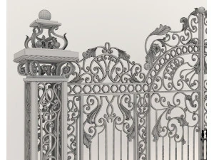 Classic European style Mansion Gate 6 3D Model