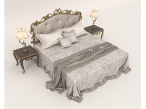 Classic European style Bed set 58 3Dモデル