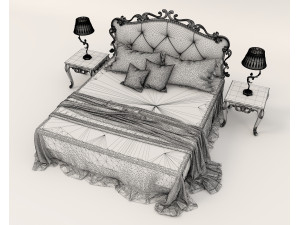 Classic European style Bed set 58 3Dモデル