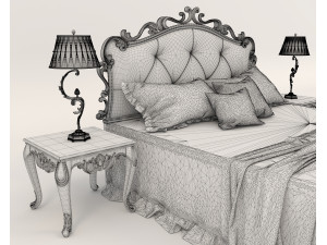 Classic European style Bed set 58 3Dモデル