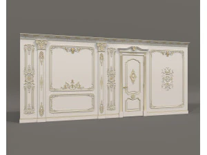 Klasik Fransız tarzında Duvar Kalıplama 37 3D Model