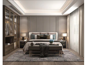 モダンなベッドルーム シーン 33 3Dモデル