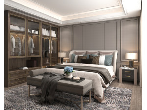 Modern Bedroom Scene 33 3D 模型
