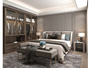 Moderne Schlafzimmerszene 33 3D Modell