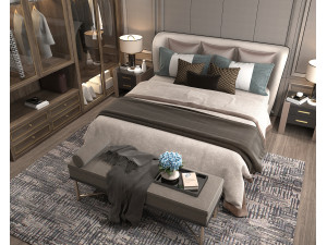 Modern Bedroom Scene 33 3D 模型