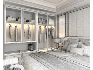 Moderne Schlafzimmerszene 33 3D Modell