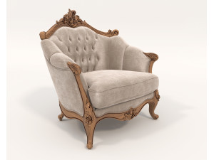 Classic European style Sofa and Armchair set 4 3D 模型