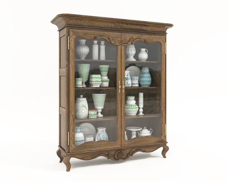 Classic Display Cabinet and Decoration 8 3D मॉडल .c4d .max .obj .3ds .fbx .stl .blend 