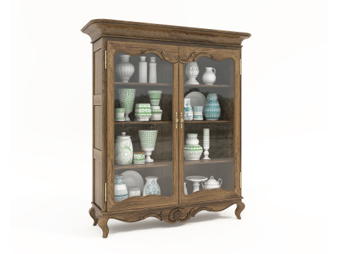 Classic Display Cabinet and Decoration 8 3Dモデル