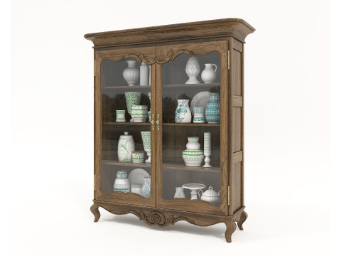 Classic Display Cabinet and Decoration 8 3D मॉडल