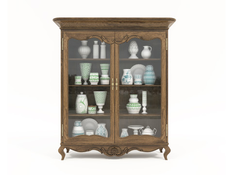 Classic Display Cabinet and Decoration 8 3D मॉडल