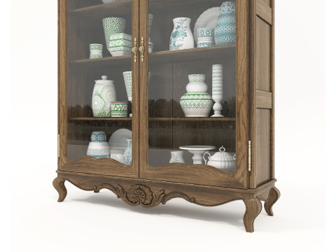 Classic Display Cabinet and Decoration 8 3D मॉडल