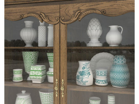Classic Display Cabinet and Decoration 8 3D मॉडल