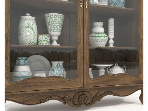 Classic Display Cabinet and Decoration 8 3D मॉडल