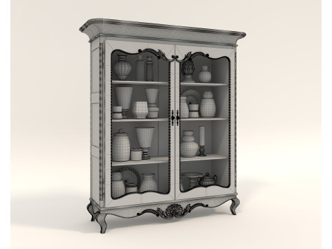 Classic Display Cabinet and Decoration 8 3D मॉडल