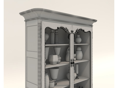 Classic Display Cabinet and Decoration 8 3D मॉडल