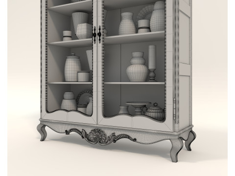 Classic Display Cabinet and Decoration 8 3D मॉडल