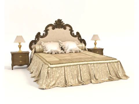 クラシックヨーロピアンスタイルベッドセット59 3Dモデル