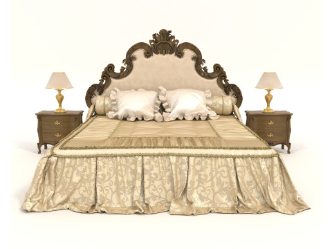 Classic European style Bed set 59 Modelo 3D
