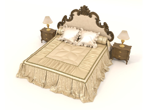Classic European style Bed set 59 Modelo 3D