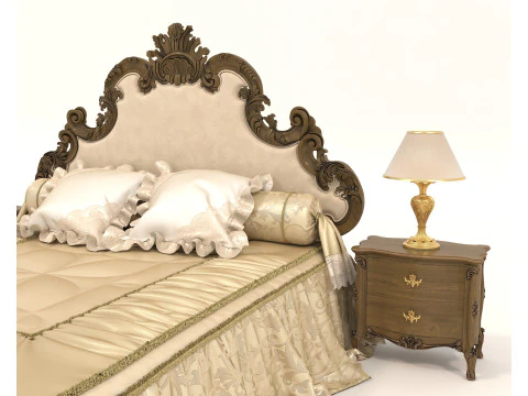 Classic European style Bed set 59 3D Model