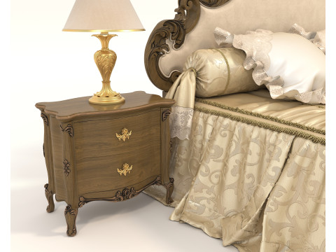 Classic European style Bed set 59 Modelo 3D