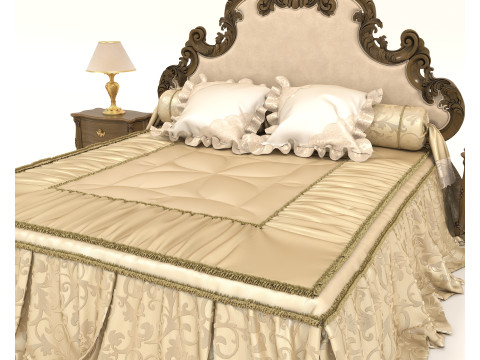 Classic European style Bed set 59 Modelo 3D