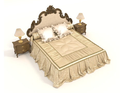Classic European style Bed set 59 Modelo 3D