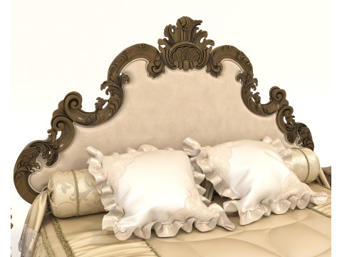 Classic European style Bed set 59 Modelo 3D
