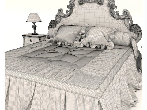 Classic European style Bed set 59 3D Model