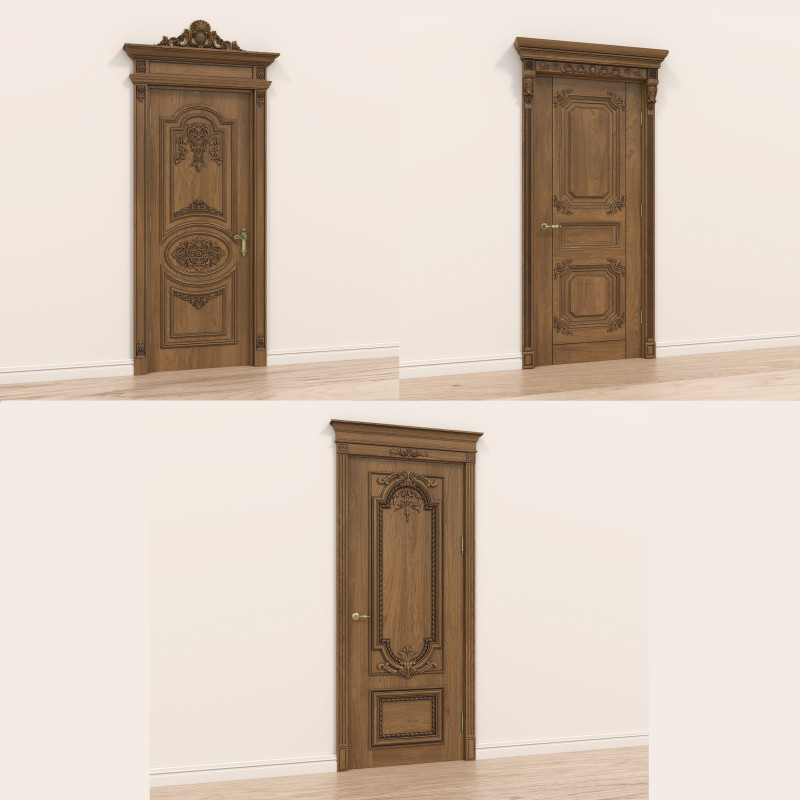Classic Door Collection 7 3D Model .c4d .max .obj .3ds .fbx .stl .blend 