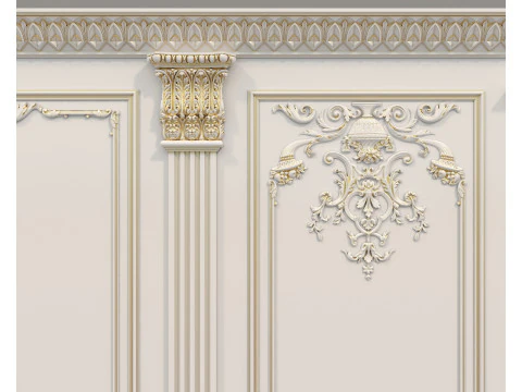 Wall Molding in Classic French style 38 3D Model