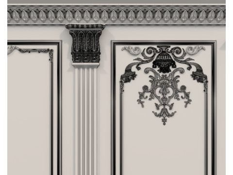 Wall Molding in Classic French style 38 3D Model