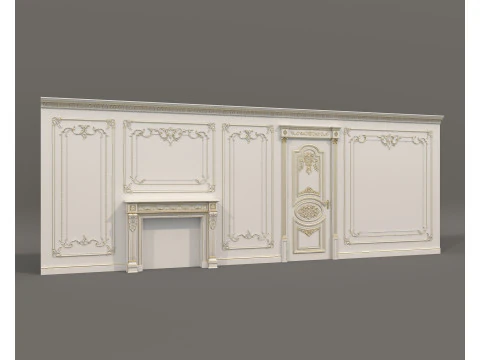 Klasik Fransız tarzında Duvar Kalıplama 39 3D Model