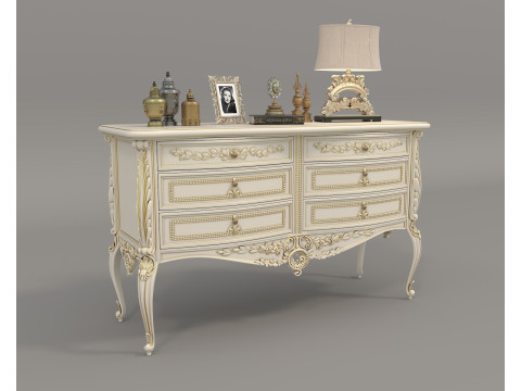 European Classic style Cabinet and Decoration 4 3D Model
