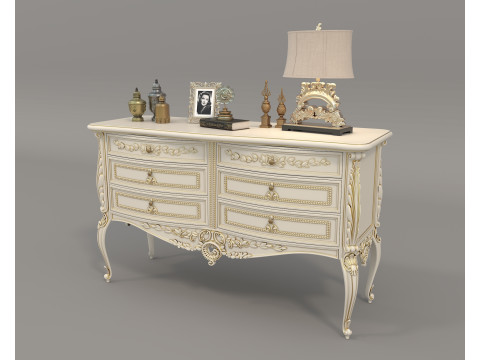 European Classic style Cabinet and Decoration 4 3Dモデル