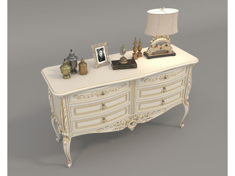European Classic style Cabinet and Decoration 4 3Dモデル