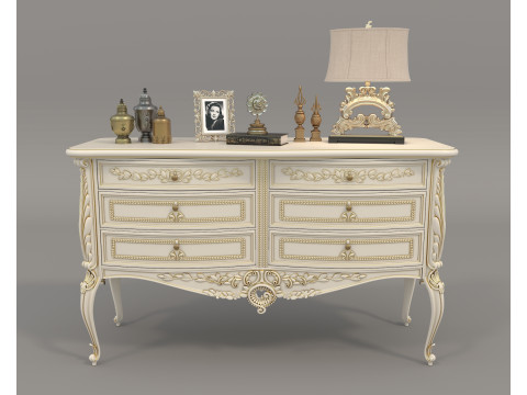 European Classic style Cabinet and Decoration 4 3Dモデル