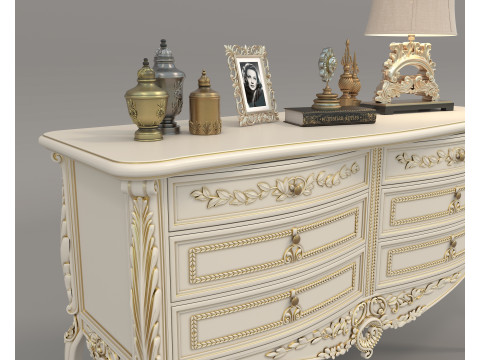 European Classic style Cabinet and Decoration 4 3Dモデル
