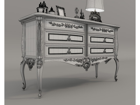 European Classic style Cabinet and Decoration 4 3Dモデル
