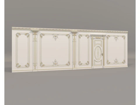 Klasik Fransız tarzında Duvar Kalıplama 40 3D Model